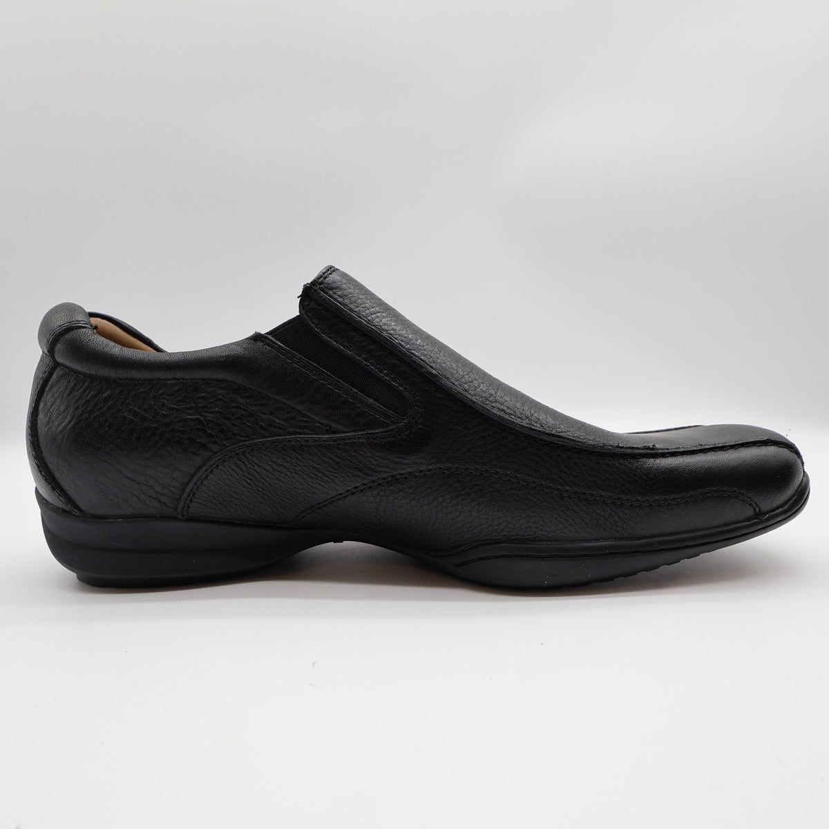 Hush Puppies Santiago Men 12 Black Leather Slip On Loafer Shoes H100530 Bounce - take2supply