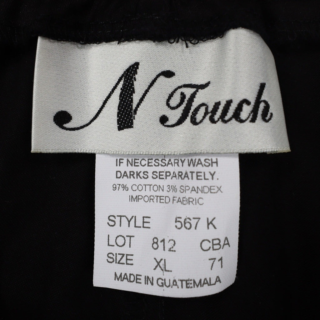 N Touch Straight Leg Pants Womens XL Black Cotton Stretch World Travel C872 - take2supply