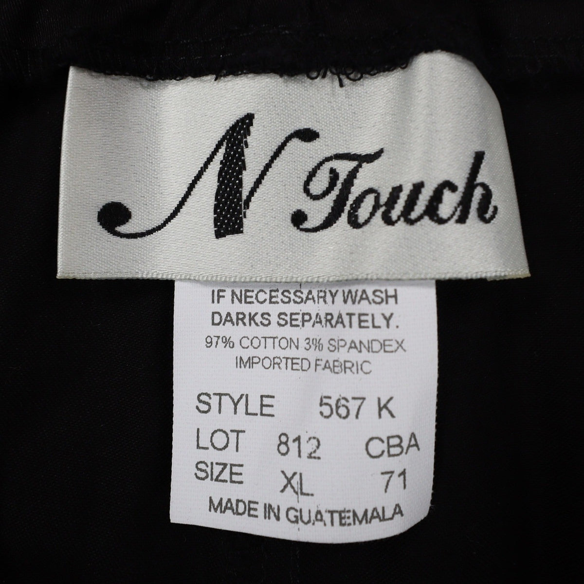 N Touch Straight Leg Pants Womens XL Black Cotton Stretch World Travel C872 - take2supply