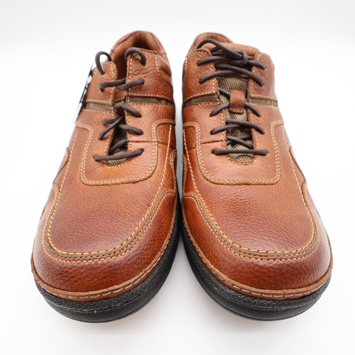 Hush Puppies Pathway Mens 10.5 Tan Grained Leather Bounce Comfort Oxford Shoes - take2supply