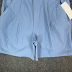 Vintage London Fog Mens 32 Blue Cotton Pleated Shorts Deadstock - take2supply
