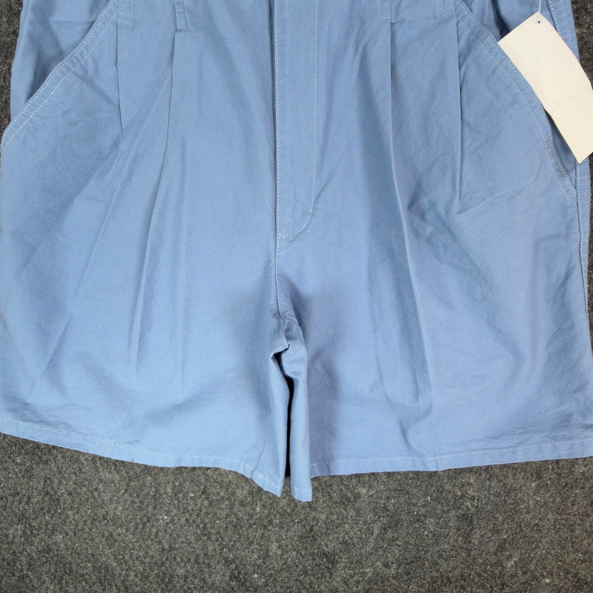 Vintage London Fog Mens 32 Blue Cotton Pleated Shorts Deadstock - take2supply