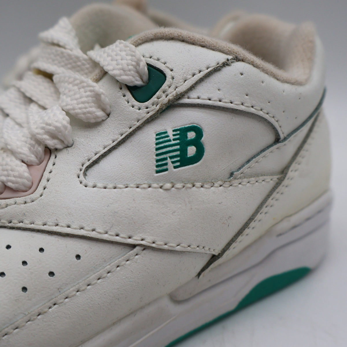 New Balance KC500GR Shoes Kids 11.5 M Vintage 90s White Green Leather Deadstock - take2supply