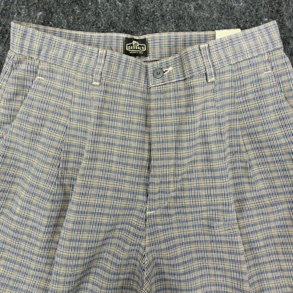 Vintage Lee Casuals Pleated Shorts Womens 14 Medium Plaid Cotton NWT 90s - take2supply
