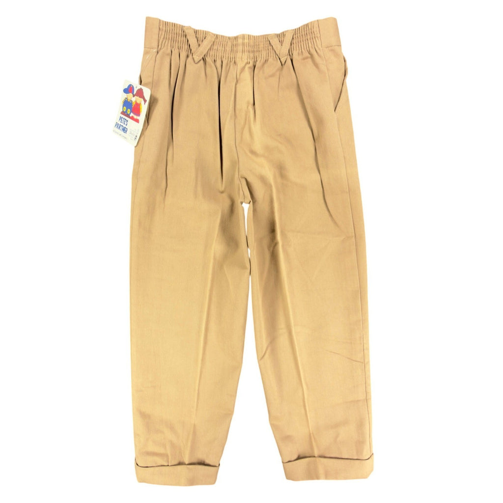 Pete's Partner Vintage Pleated Chino Pants Boys 6 Tan Cotton NWT Made in USA - take2supply