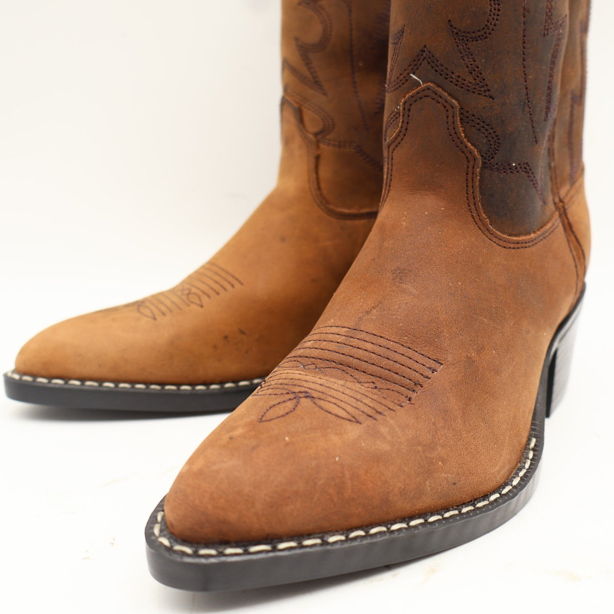 Laredo Boys Youth Western Cowboy Boots Size 2D Distressed Leather