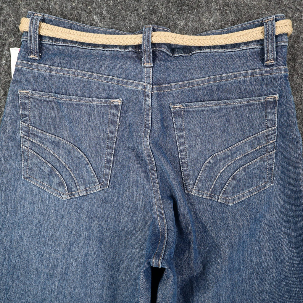 Lee Bermuda Shorts Women 6 M Classic Fit Carolina Blue Denim Stretch Belted NWT - take2supply