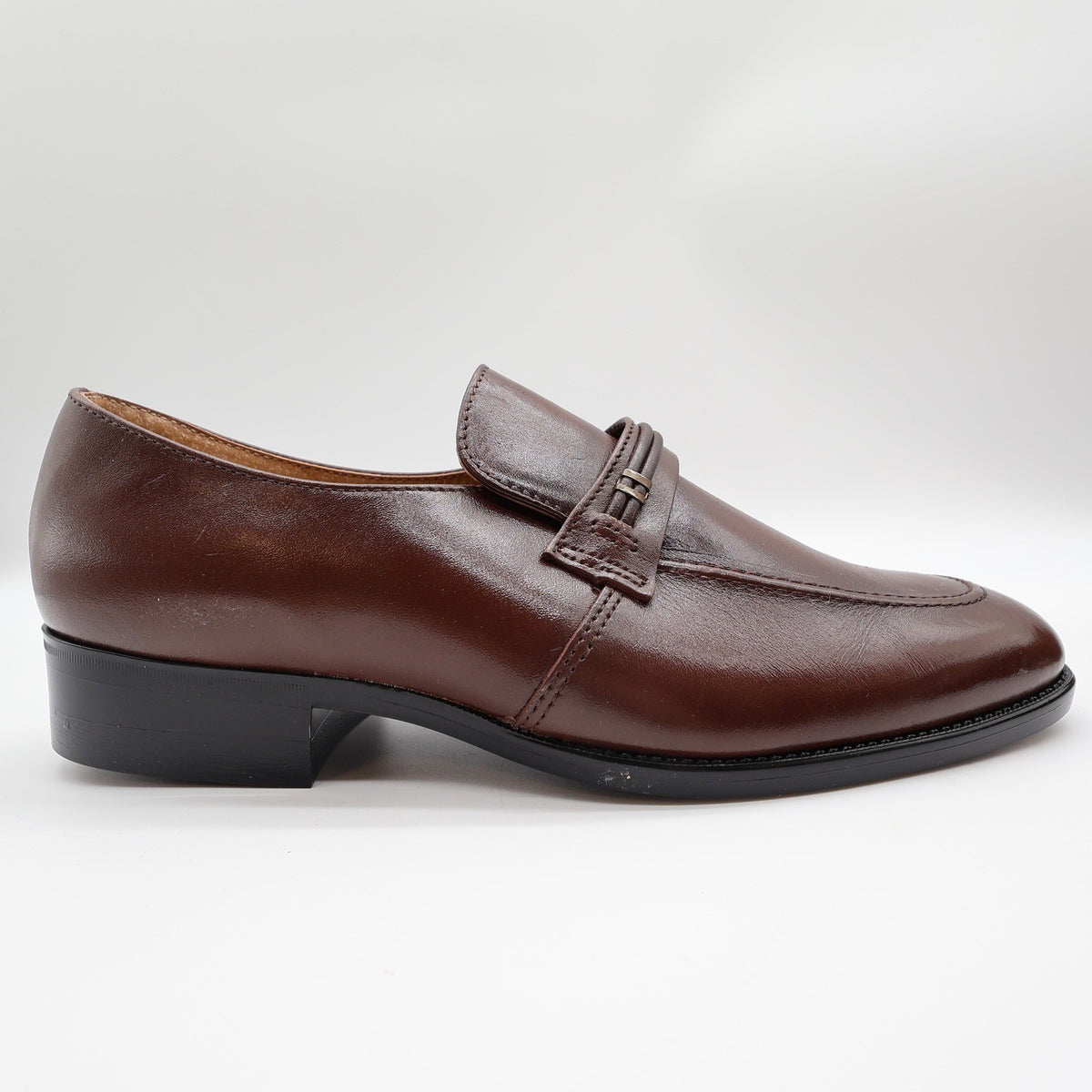 Barclay Loafers Mens 10.5 D Vintage Brown Leather Slip On Dress Shoes USA Made - take2supply