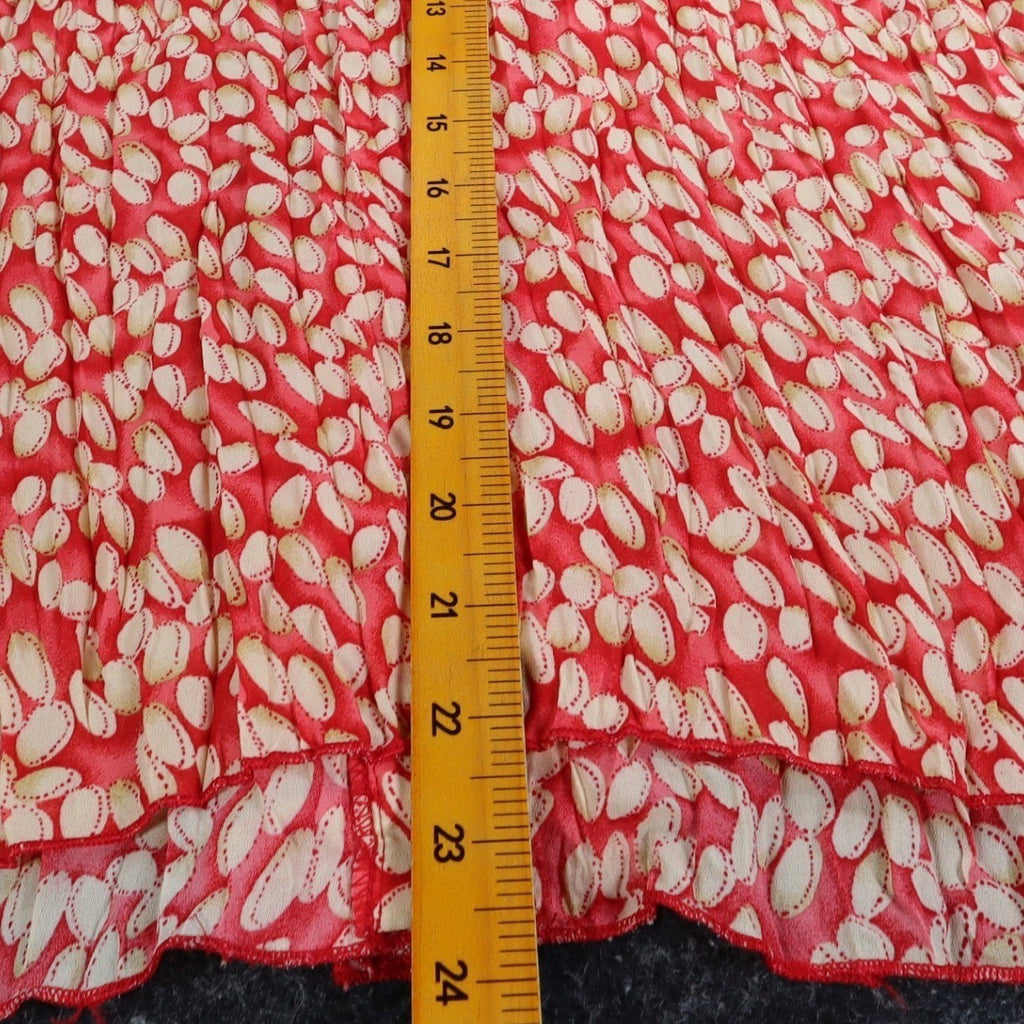 Piano Ruffle Blouse Womens XL Red Pleated Crinkle Sleeveless Sheer Top 07960 - take2supply