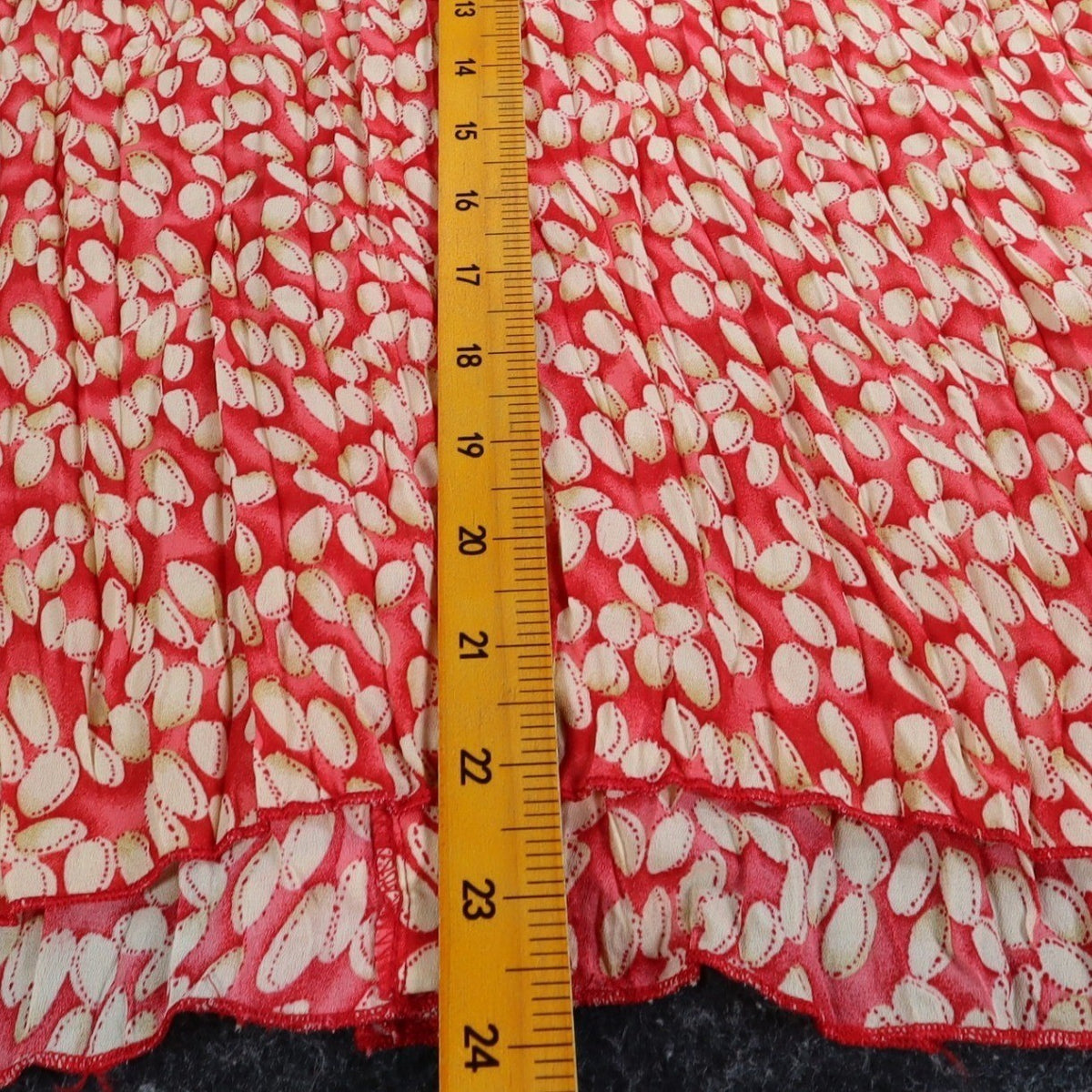 Piano Ruffle Blouse Womens XL Red Pleated Crinkle Sleeveless Sheer Top 07960 - take2supply