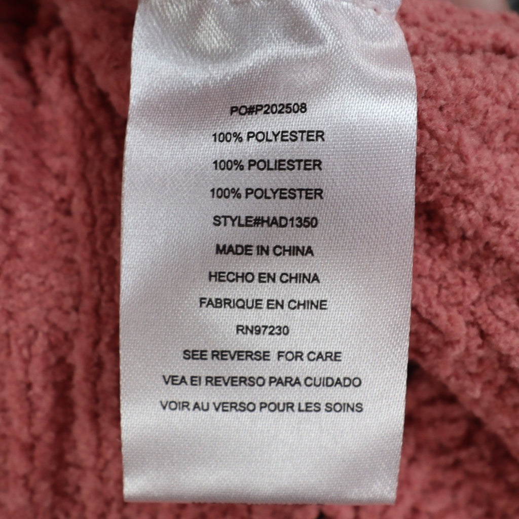 Absolutely Famous Chenille Cable Knit Sweater Womens XL Pink Scalloped AD1350 - take2supply