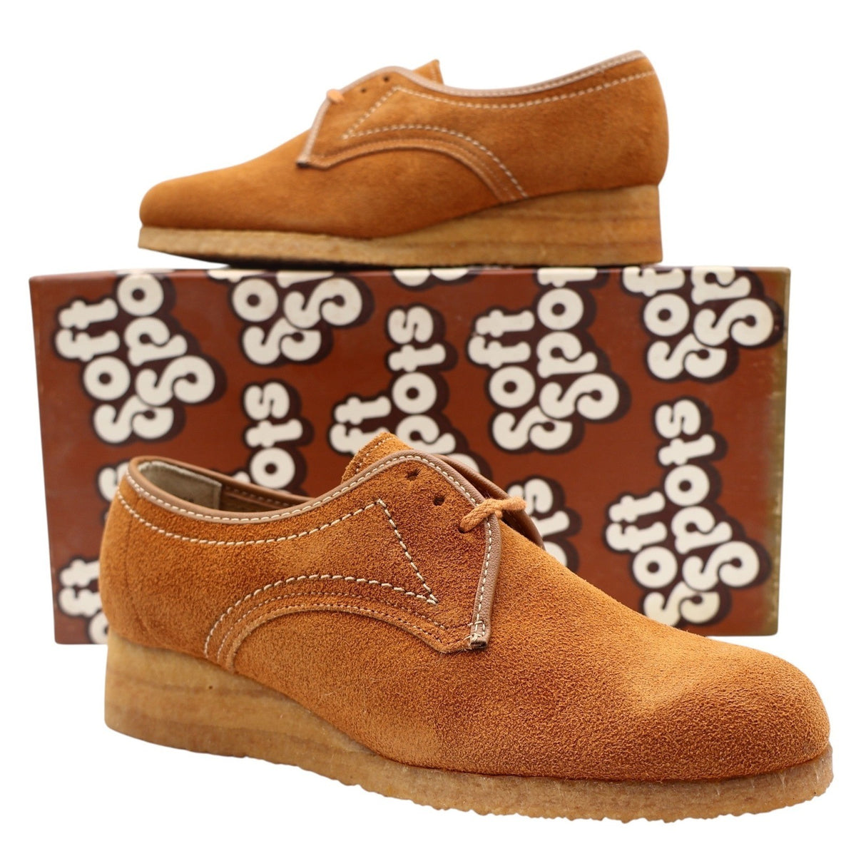 Soft Spots Oxford Shoes Womens 6 M Vintage Brown Suede Crepe Sole USA 1848 - take2supply