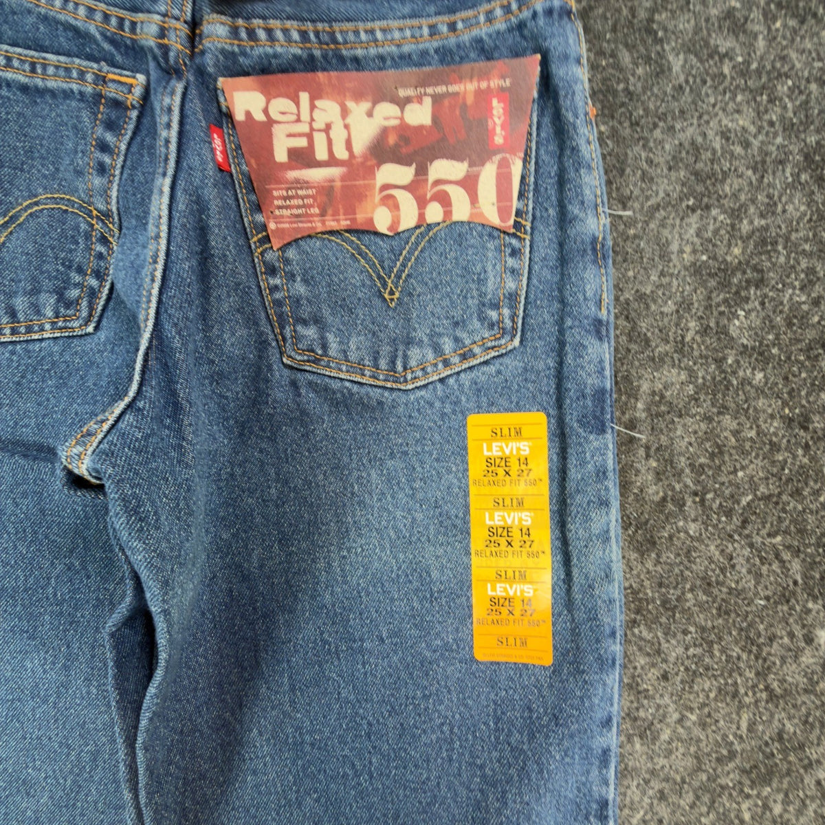 Levi's 550 Boys 14 Slim Medium Wash Cotton Relaxed Fit Vintage Y2K NWT - take2supply