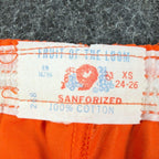 Fruit of the Loom Vintage 70s Shorts Kids XS Orange Cotton Deadstock NWT - take2supply
