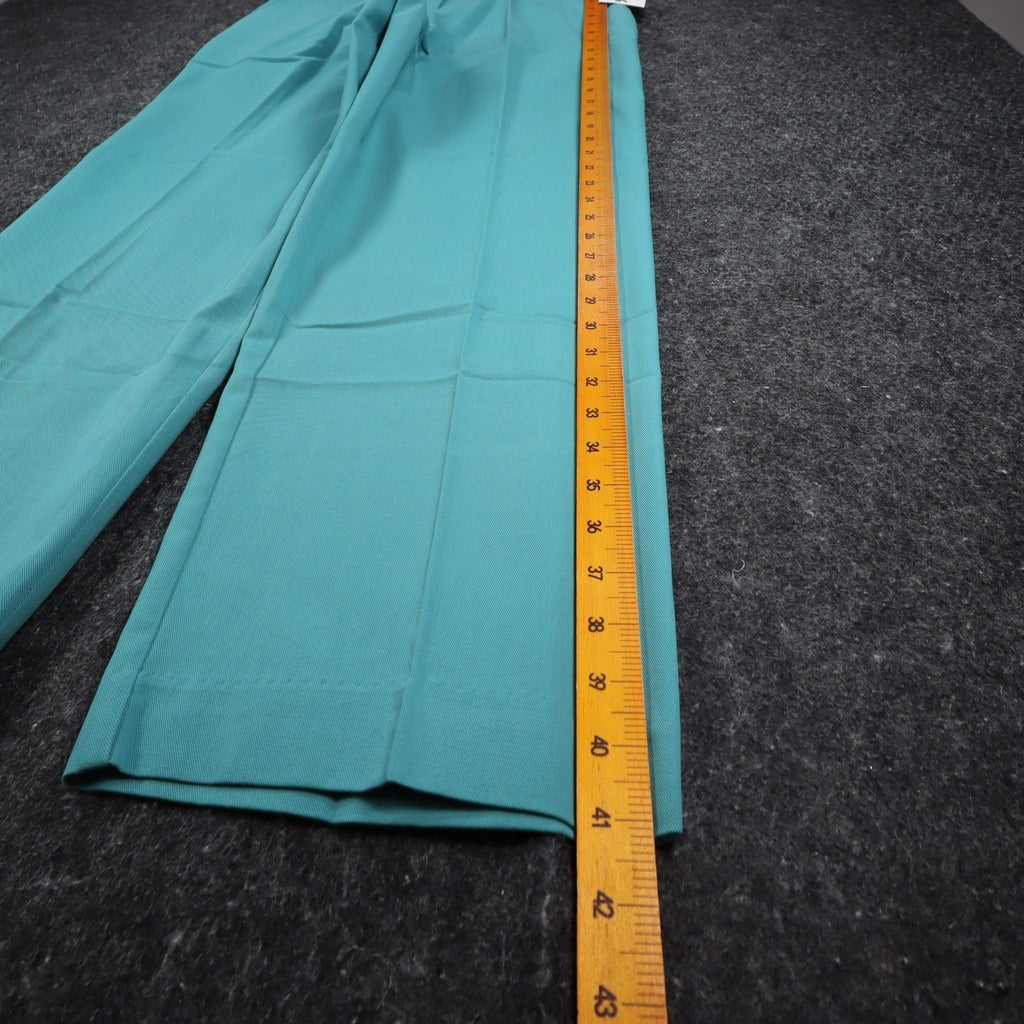 N Touch Straight Leg Pants Womens 10 Teal Azure Lagoon Cotton Tencel Trousers - take2supply