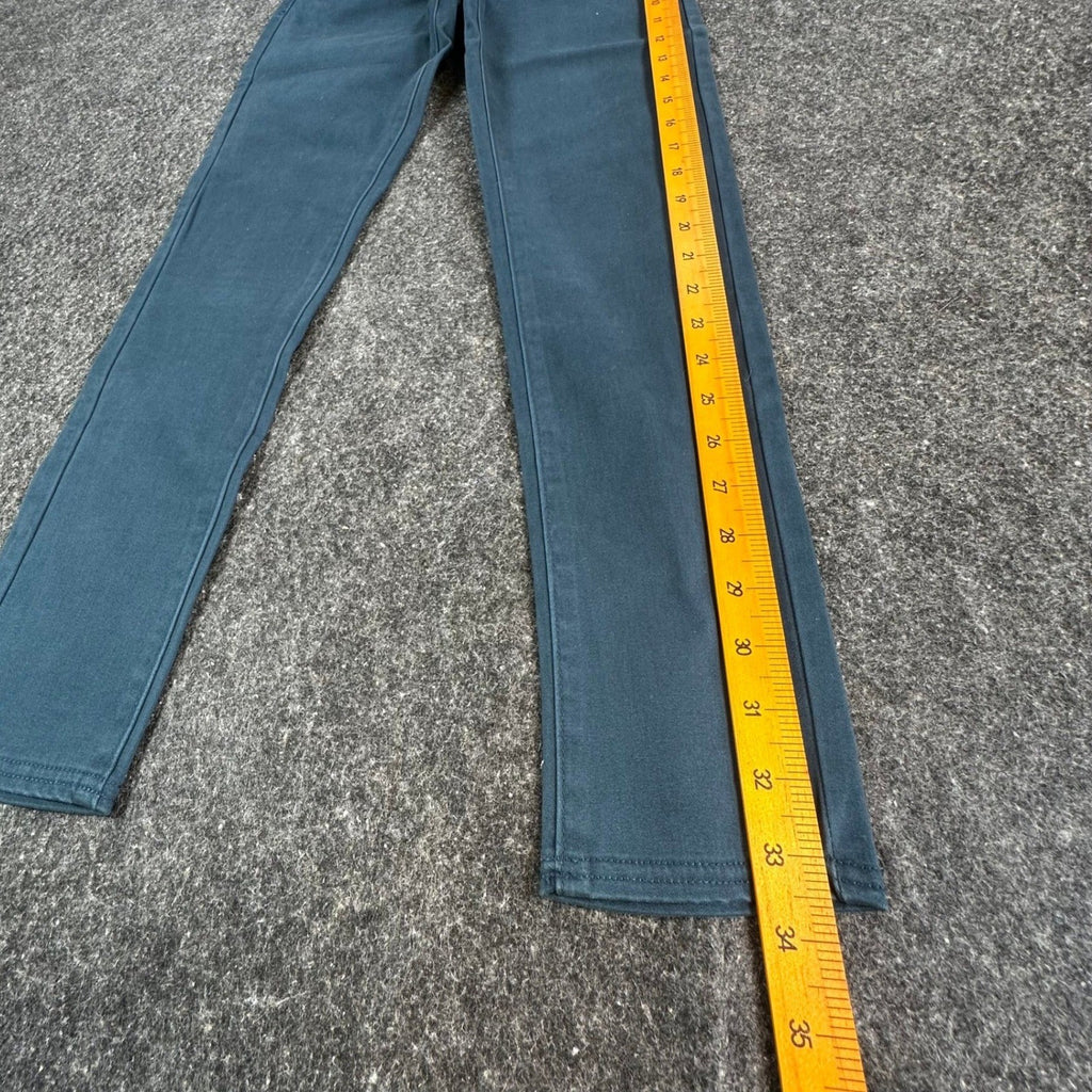 Levi's Vintage 80s Sateen Legging Girls 12 Reg Teal Cotton Slim Stretch NOS - take2supply
