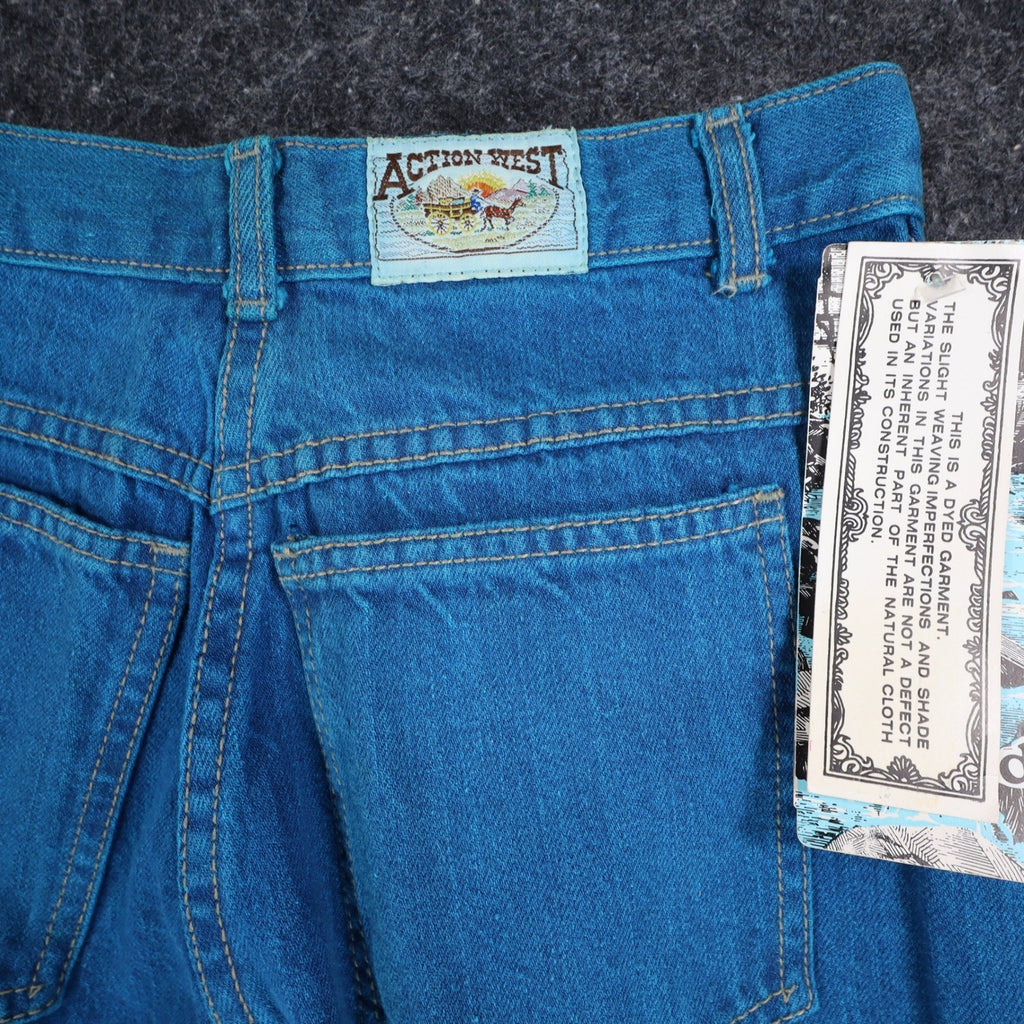 Action West Women Size 9 Vintage Stone Washed Blue Cotton Straight Leg Jeans NWT - take2supply