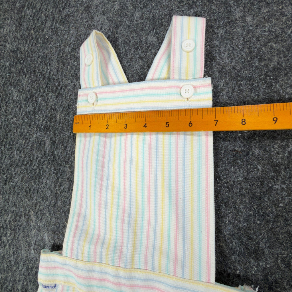 Maverick 1980s Vintage Striped Shortalls Girls 5 Pastel Multi NWT - take2supply