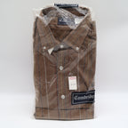 Cambridge Ltd Shirt Mens M Vintage Brown Striped Button Down USA Deadstock - take2supply