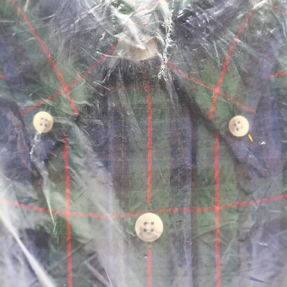 Career Club Plaid Button Down Shirt Mens Large Vintage Deadstock Green Blue NOS - take2supply