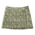She + Sky Snake Print Mini Skirt Womens Large Olive Green Distressed New C714 - take2supply