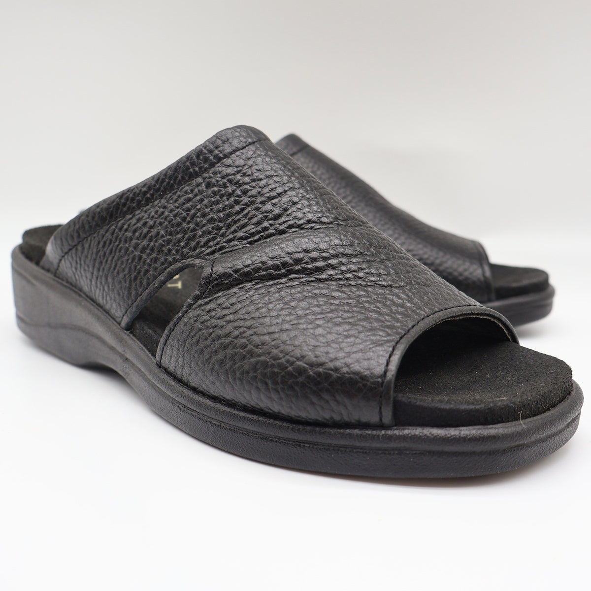 Dexter Comfort Classic Sandals Womens 7.5 Vintage Black Tumbled Leather Slides - take2supply