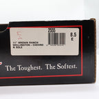 Close-up of the size and model label on the Double-H shoebox