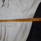 Fulton Street Shirt Works Polo Mens 2X Vintage 90s Cream Banded Bottom USA Made - take2supply