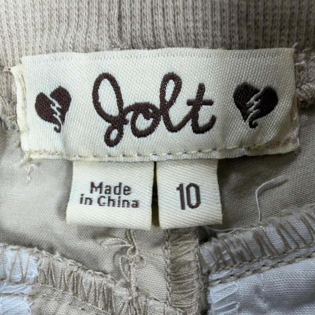 Jolt Y2K Bermuda Shorts Girls 10 Tan Khaki Cotton Stretch NWT Deadstock - take2supply