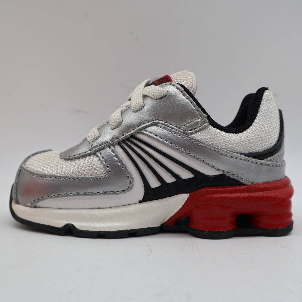 Nike Shox Turbo 8 TD Toddler 4.5C 2008 Silver Red Running Shoes 344934-101 - take2supply