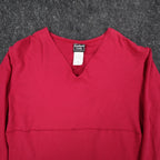 Southern Lady Top Women XL Red Long Sleeve V-Neck Faux Wrap Cotton Blend NWT - take2supply