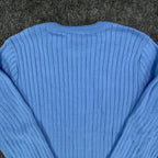 Excelsior Vintage 90s Ribbed Knit Sweater Mens Medium Blue Cotton Excellent - take2supply