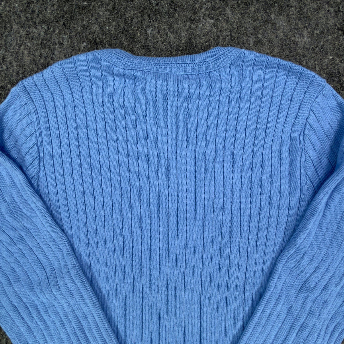Excelsior Vintage 90s Ribbed Knit Sweater Mens Medium Blue Cotton Excellent - take2supply