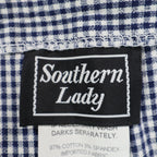 Southern Lady Pants Womens 14 Navy White Gingham Cotton Stretch Side Zip NWT NOS - take2supply