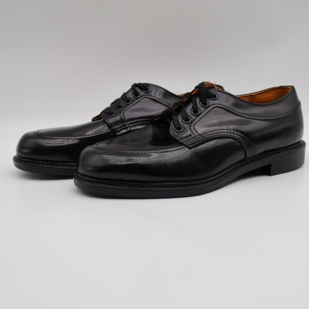 Walker Shoes Vintage Black Leather Oxford Shoes Mens 7.5 Deadstock Uniform Dress - take2supply