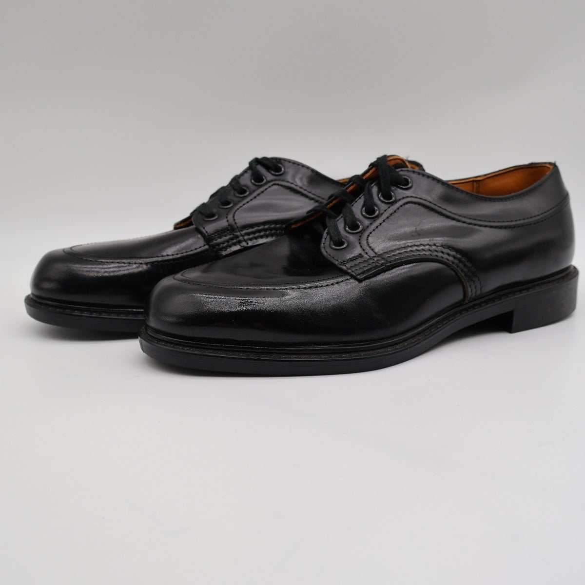 Walker Shoes Vintage Black Leather Oxford Shoes Mens 7.5 Deadstock Uniform Dress - take2supply