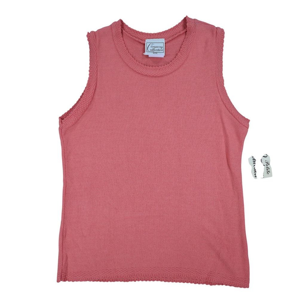 Company Collection Tank Top Women Petite S Coral Pink Knit Shell USA Made NWT - take2supply