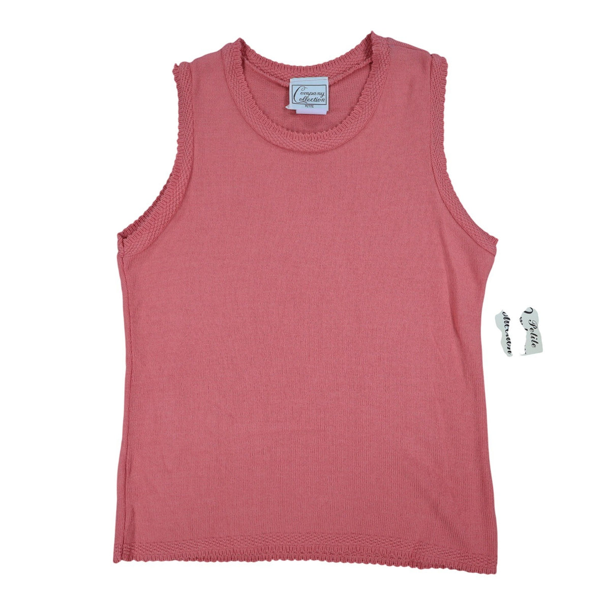 Company Collection Tank Top Women Petite S Coral Pink Knit Shell USA Made NWT - take2supply