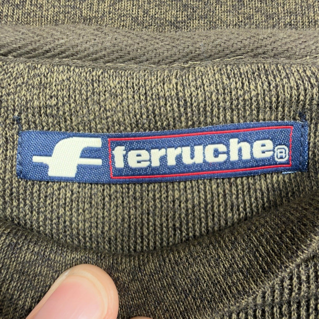 Ferruche Y2K Long Sleeve Shirt Mens XL Olive Green Striped Pullover NWT C417 - take2supply
