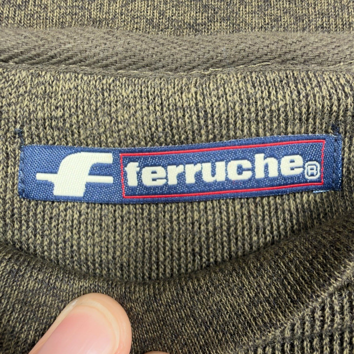 Ferruche Y2K Long Sleeve Shirt Mens XL Olive Green Striped Pullover NWT C417 - take2supply