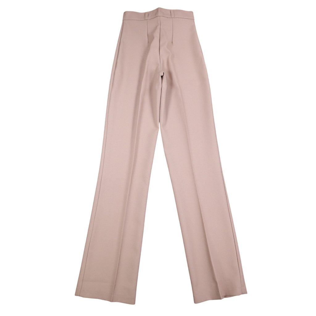 Vintage 70s High Rise Trousers Size 9-10 Deadstock Tan Beige Polyester USA C989 - take2supply