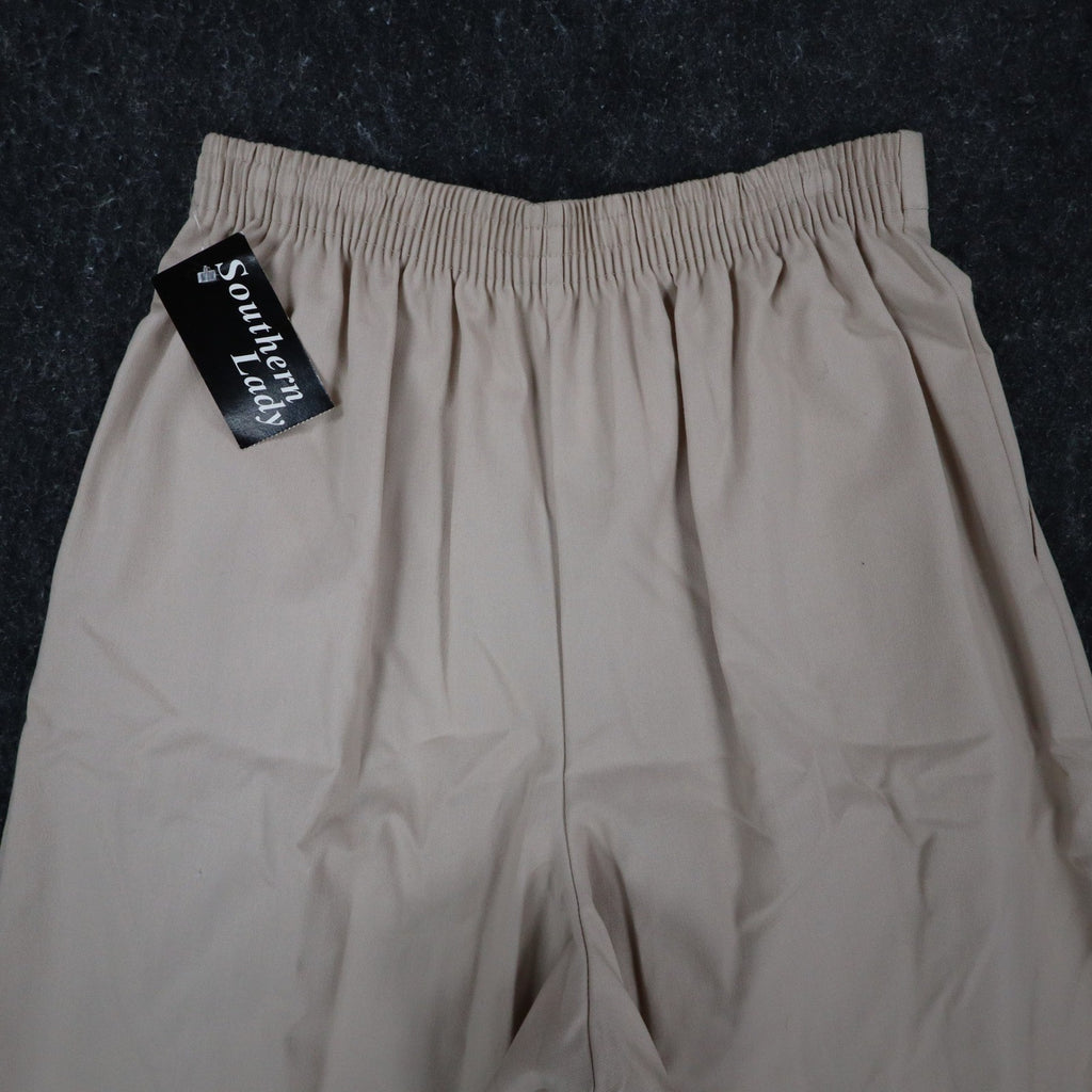 Southern Lady Culottes Womens 10 Vintage 90s Khaki Twill Pleated Wide Leg Shorts - take2supply