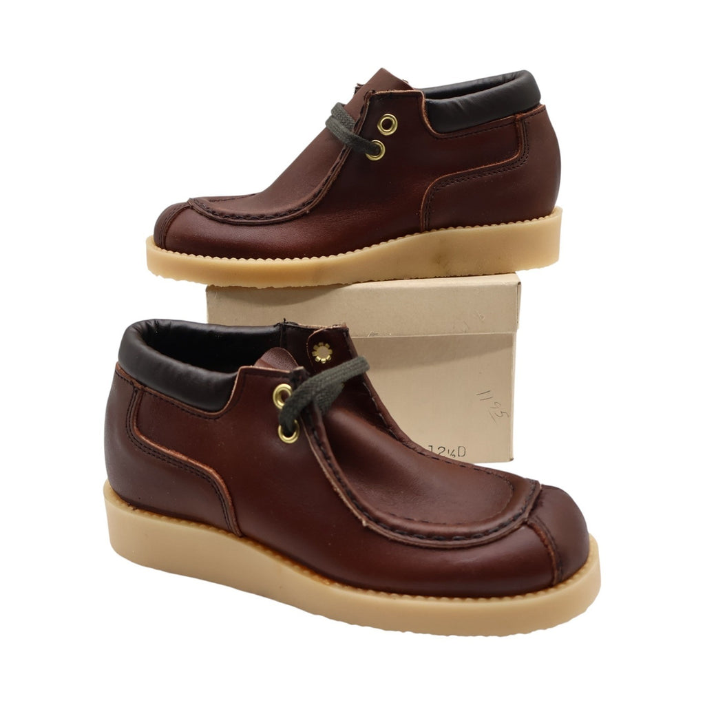 Walker Brand Wallabee Boots Youth 12.5D Vintage Brown Leather Crepe Sole USA - take2supply