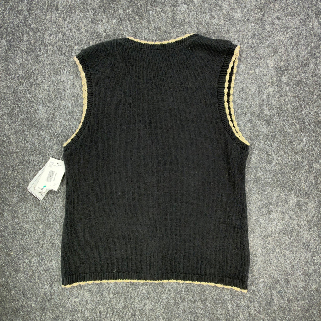 Southern Lady Vintage Angel Sweater Vest Womens M Black Metallic NWT Made in USA - take2supply