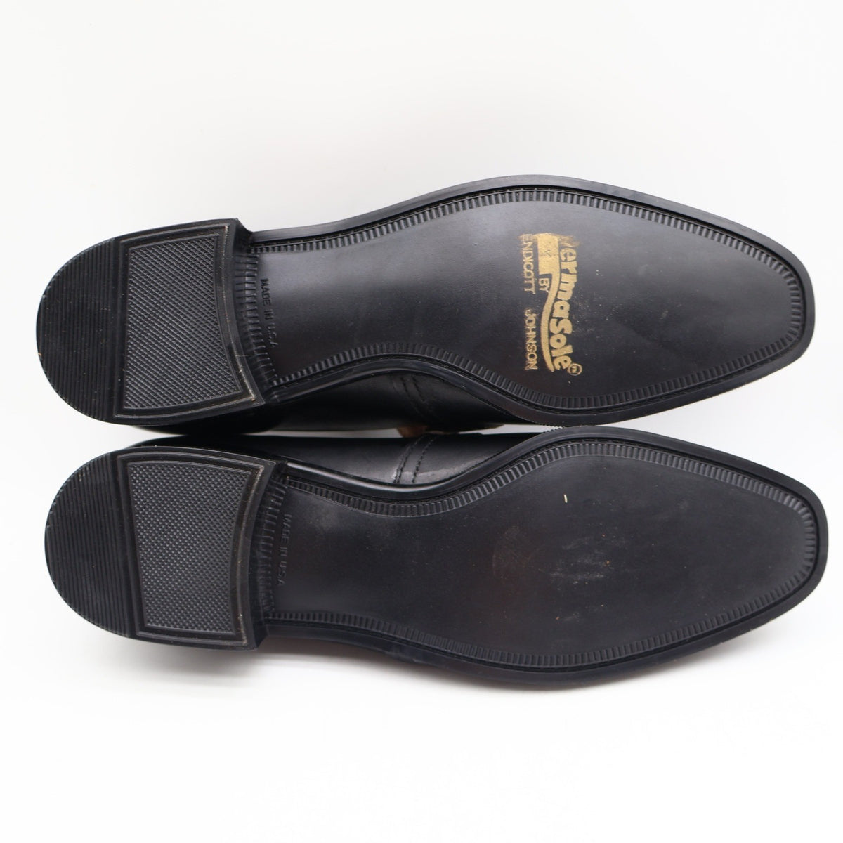 Barclay Slip On Loafers Mens 7 D Vintage Black Leather PermaSole USA 95183 - take2supply