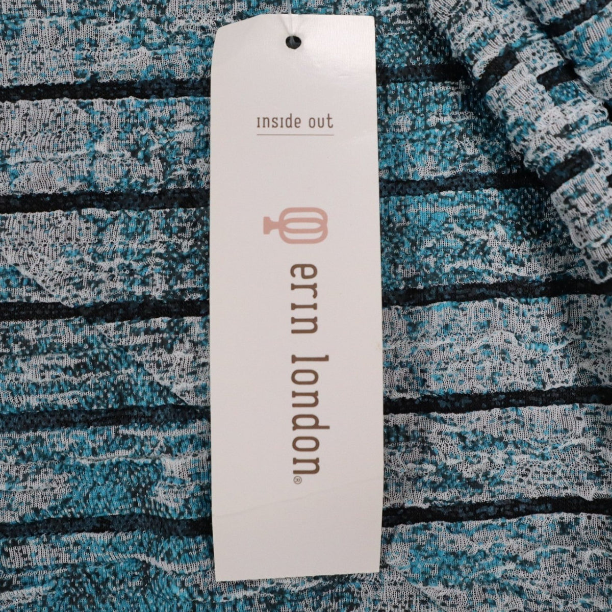 Erin London Top Womens Large Blue Grey Striped Long Sleeve Crew Neck - take2supply