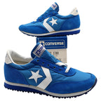Converse Road Star Boys Size 3.5 Vintage 80s Blue White Nylon Suede Sneakers - take2supply