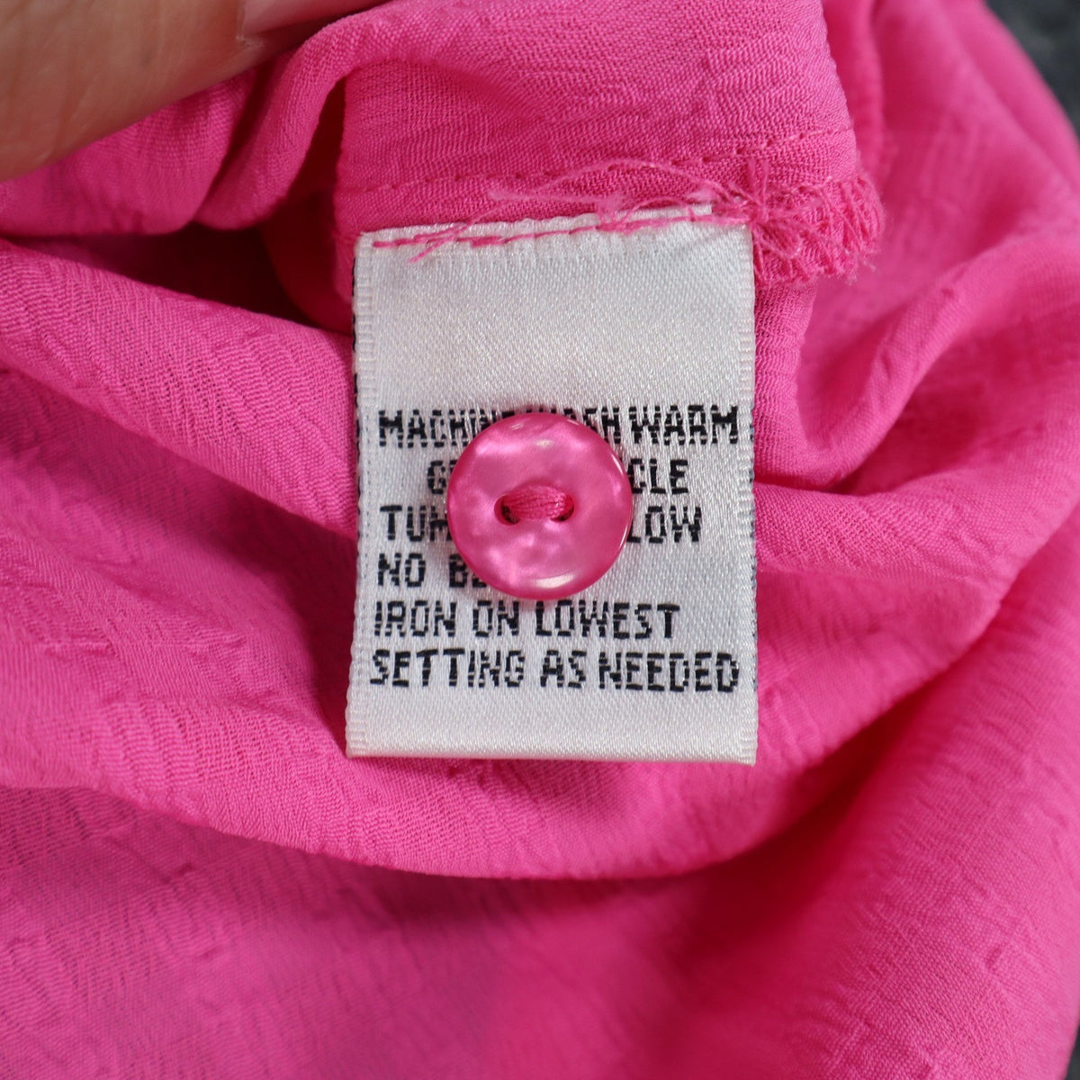 Claudia Richard Blouse Womens Small Pink Vintage 90s Roll Tab Sleeve Textured - take2supply