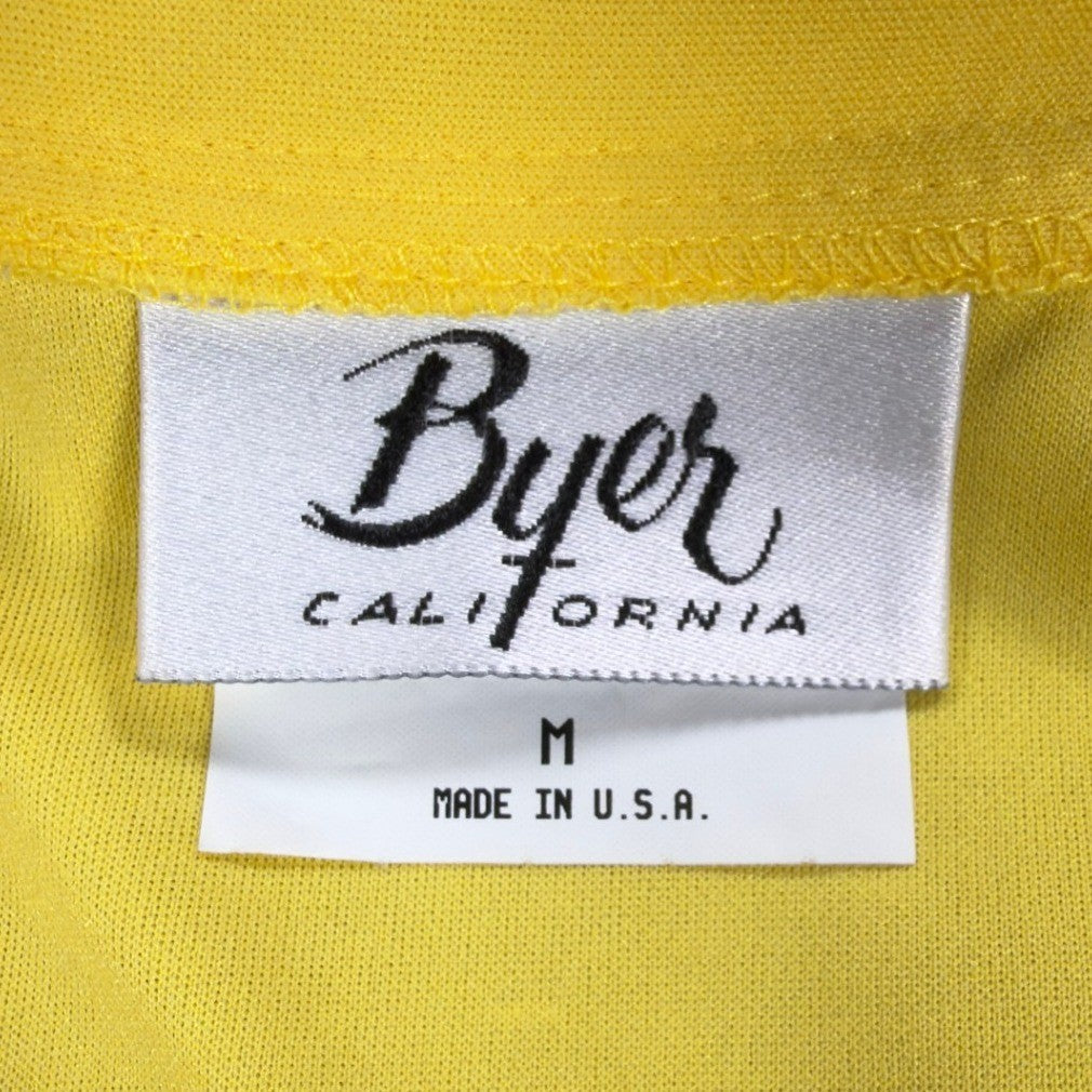 Byer California Vintage 90s Crop Polo Top Womens M Yellow Polyester NWT - take2supply