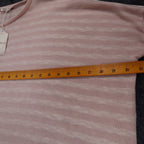 Hem & Thread Striped Knit Top Womens S/M Pink White Oversized Drop Shoulder NWT - take2supply